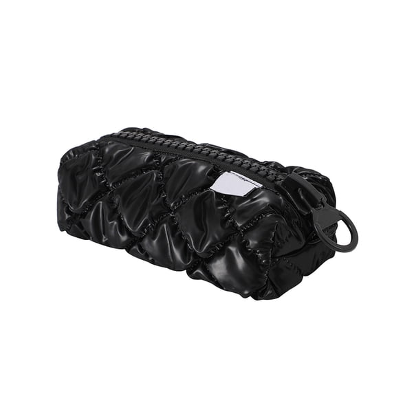Candy Color Large Capacity Pencil Case 8.27x3.35x3.27in, Stationery Organizer with Dual Zipper, Makeup Cosmetic Storage Bag(Black)