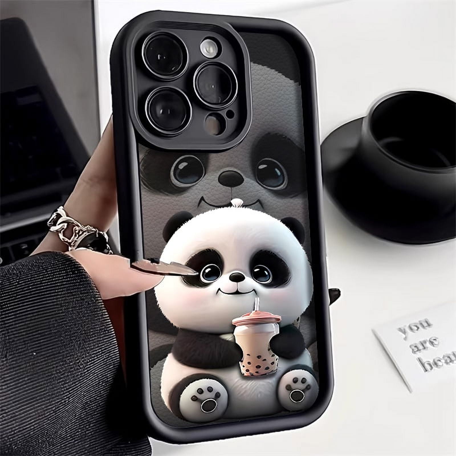 Candy Color Milk Panda Phone Case For iPhone 14 Pro Case iPhone 15 11