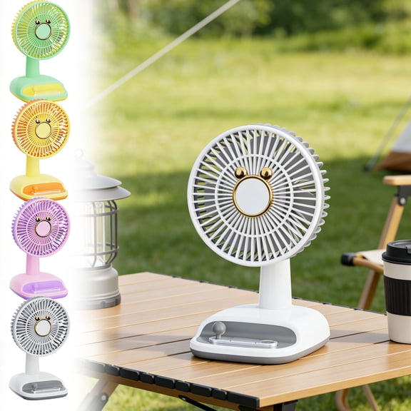 Candy Color Mini Desktop Mouse Fan, USB Rechargeable Cute Small Fan, Adorable Cartoon Mouse Design Cooling Fan for Office Desk, Home, Dorm & Summer Daily Use, Lightweight Personal Cooler, White-1
