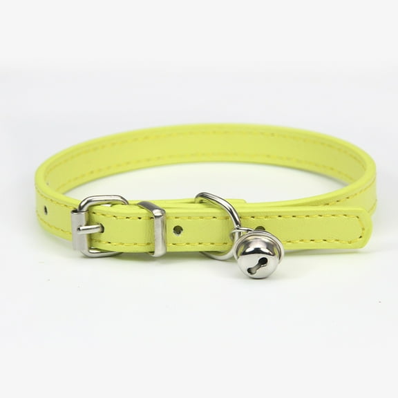 Candy Color Pet Collar Minimalist Cat & Dog Collar With (Adjustable Leather Neckband)