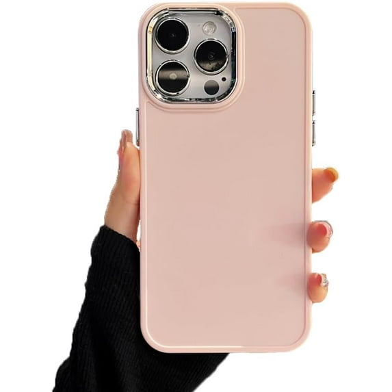 Candy Color Plating Camera Lens Protector Soft  for iPhone Case (Pink,iPhone 14 Plus)