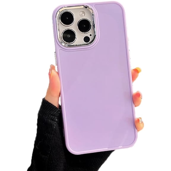 Candy Color Plating Camera Lens Protector Soft  for iPhone Case (Purple,iPhone 13 Pro)