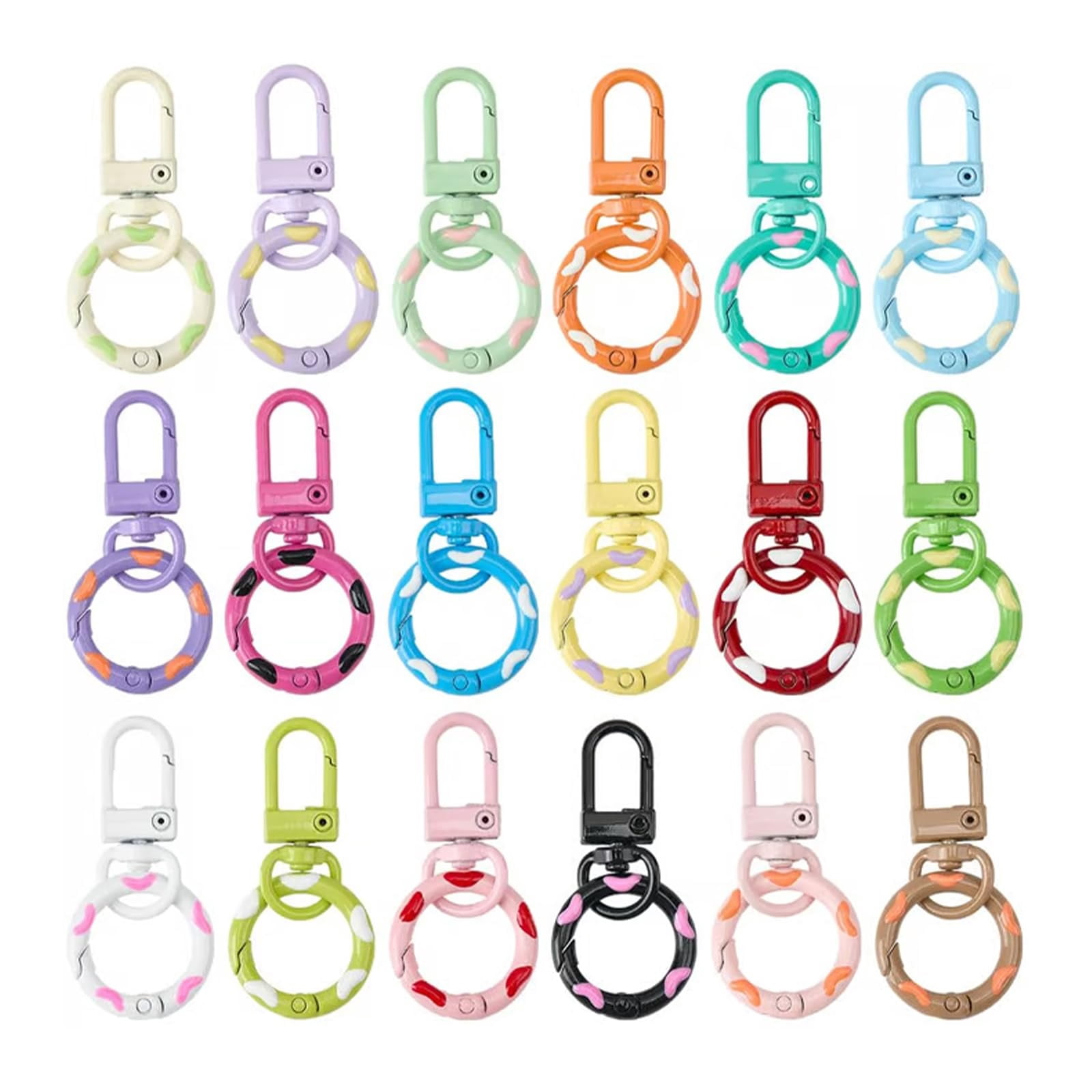 Candy Color Spring Keychain  Colorful Metal Lobster Claw Clasps with Spring Key Rings for DIY Crafts, Bag Charms, and Keychain Making for Crafters and Hobbyists