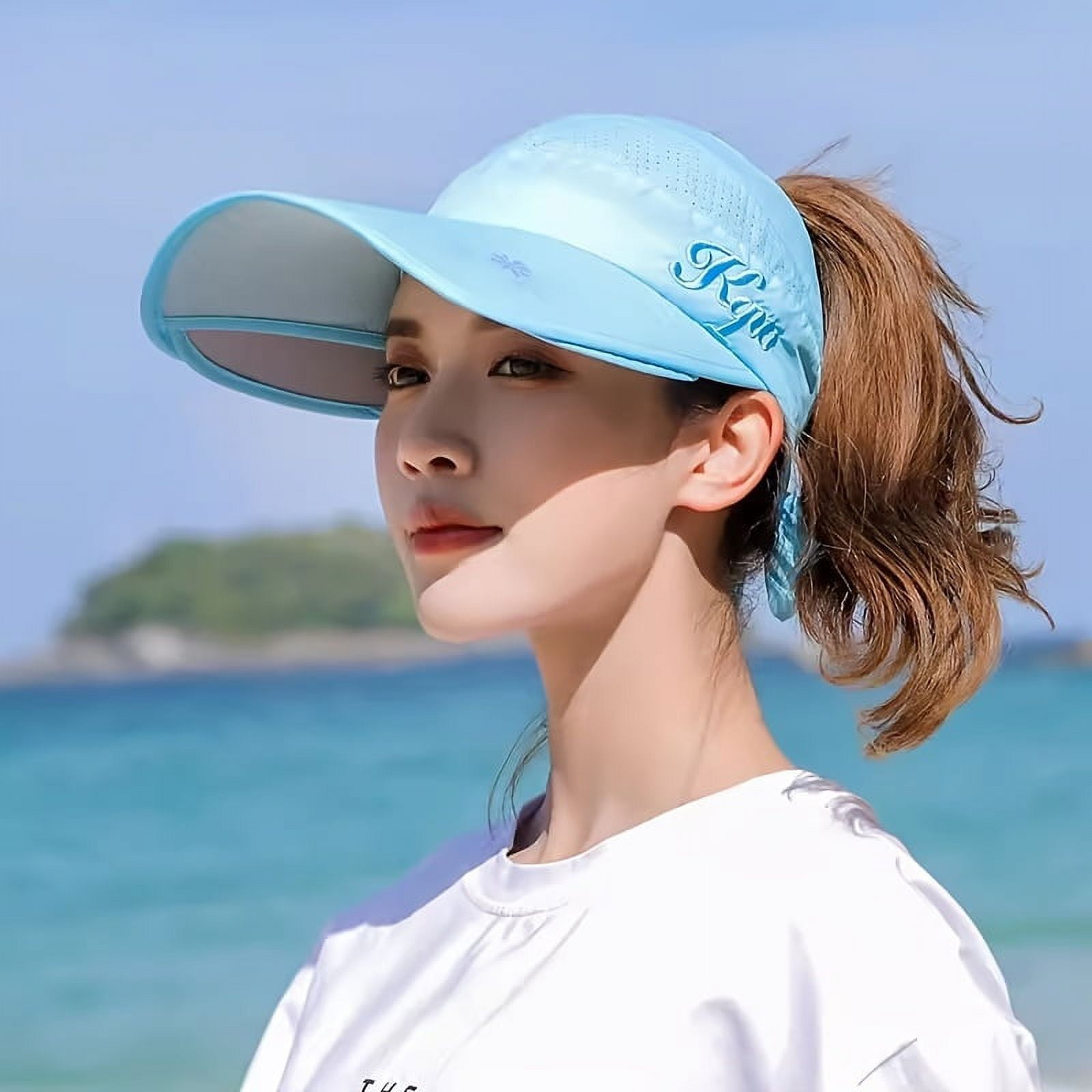 Candy Color Sun Visors With Adjustable Brim Outdoor UV Protection Sun ...