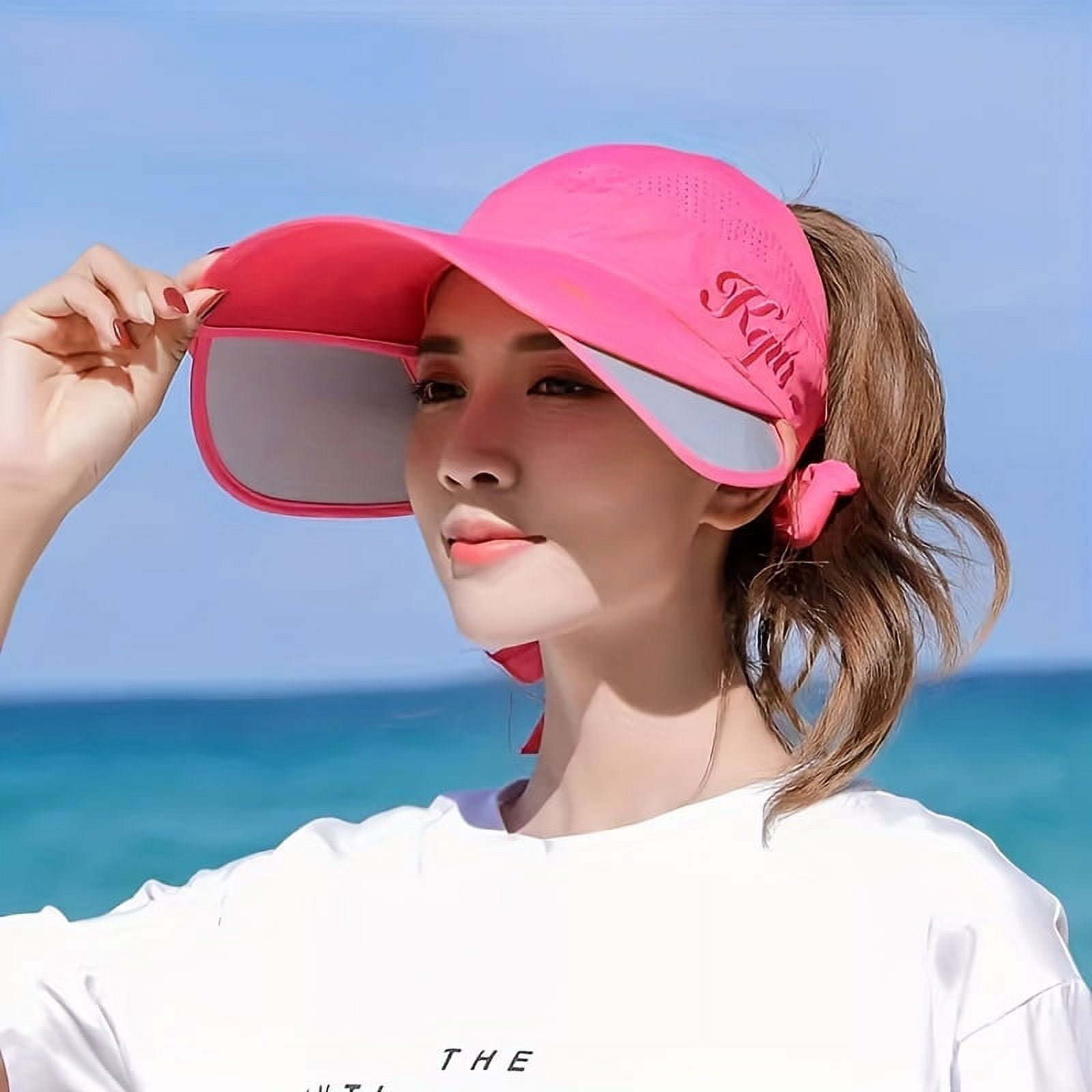 Candy Color Sun Visors With Adjustable Brim Outdoor UV Protection Sun ...