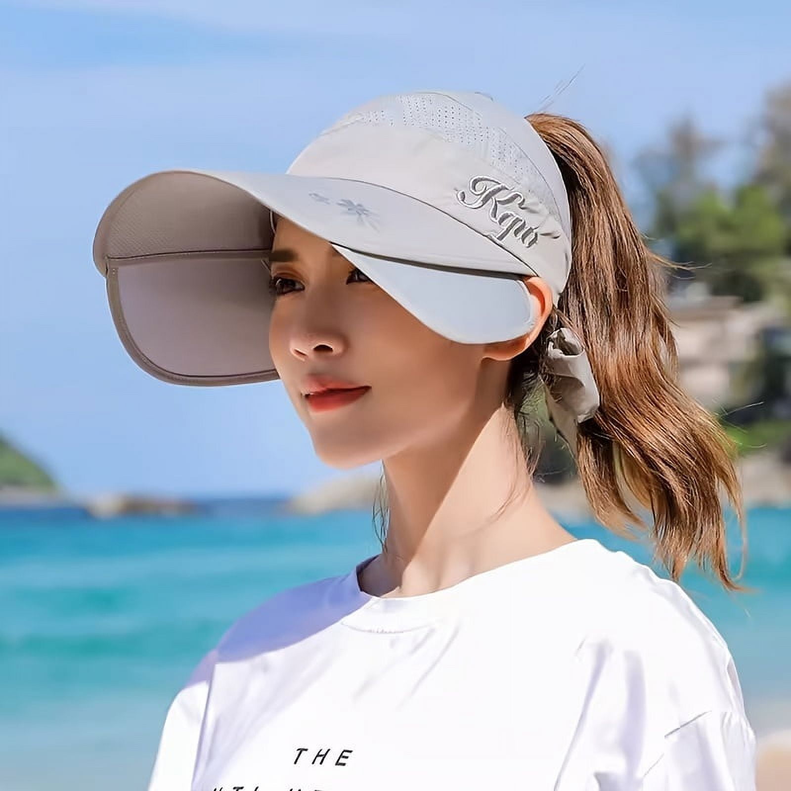 Candy Color Sun Visors With Adjustable Brim Outdoor UV Protection Sun ...