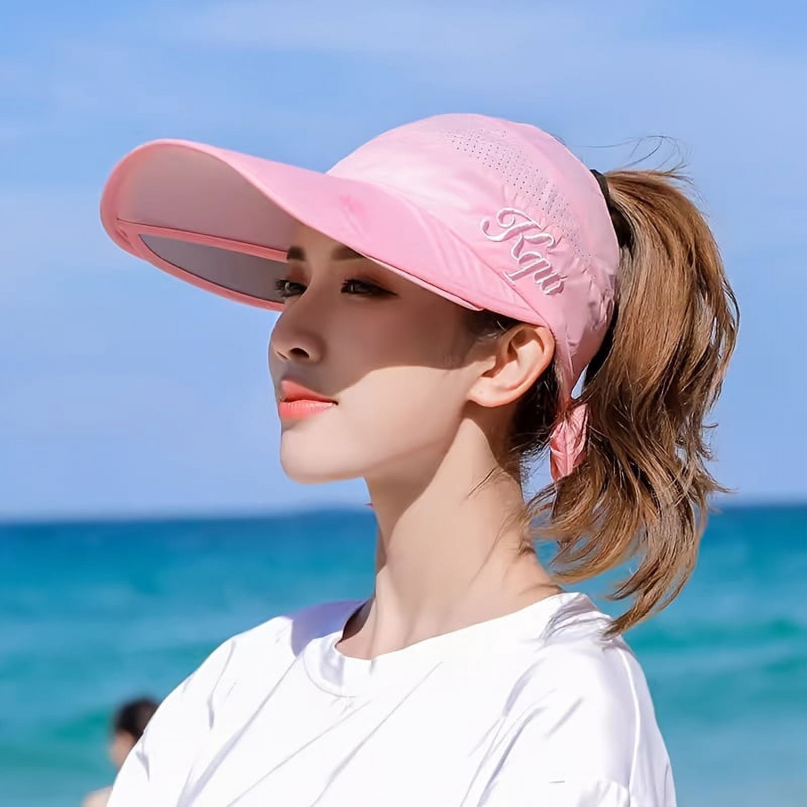 Candy Color Sun Visors With Adjustable Brim Outdoor UV Protection Sun ...