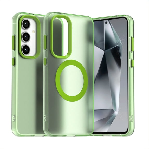 Candy Color Translucent Phone Case for Samsung Galaxy S24 FE, Compatible with MagSafe - Ultra Slim Lightweight Shockproof Protective Anti-Yellow Phone Cover Designed for Galaxy S24 FE, Green