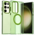 thumbnail image 1 of Candy Color Translucent Phone Case for Samsung Galaxy S25 Ultra, Compatible with MagSafe - Ultra Slim Lightweight Shockproof Protective Anti-Yellow Phone Cover Designed for Galaxy S25 Ultra, Green, 1 of 5