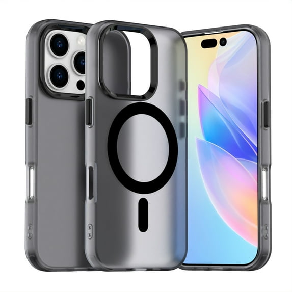 Candy Color Translucent Phone Case for iPhone 13 Pro Max, Compatible with MagSafe - Ultra Slim Lightweight Shockproof Protective Anti-Yellow Phone Cover Designed for iPhone 13 Pro Max, Black