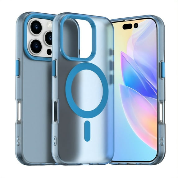 Candy Color Translucent Phone Case for iPhone 14 Pro Max, Compatible with MagSafe - Ultra Slim Lightweight Shockproof Protective Anti-Yellow Phone Cover Designed for iPhone 14 Pro Max, Blue