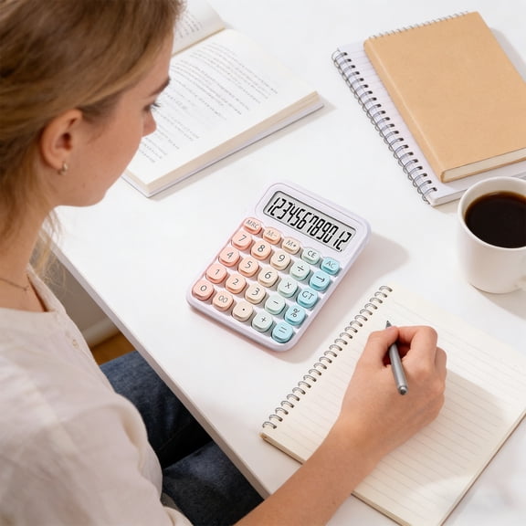 Candy-Colored Calculator,Extra-Large Buttons,Portable Mini Design,Perfect for Schools and Office