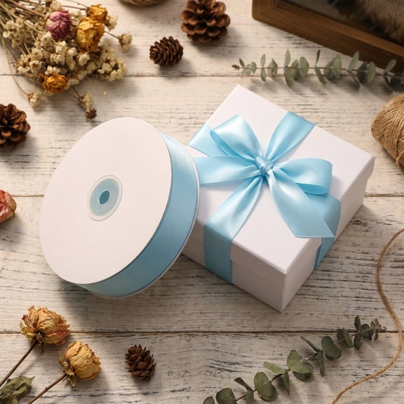 Candy Colored Satin Ribbon 1.7 Inch Wide, Soft Polyester Gift Wrapping & Cake Decoration Bow for Wedding & Party, Easy Tie