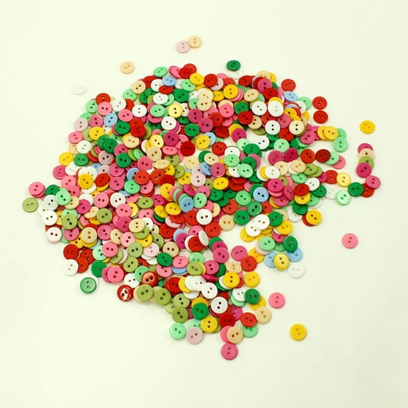Candy Colorful Two-hole Buttons Resin Button Flat Round Mixed color about 11mm in diameter hole: 1.5mm