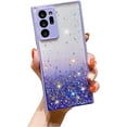 thumbnail image 1 of Candy Colour Glitter Star Phone Case, Silicone Soft Case, Shock and Drop Resistant, Multi-Colours Available, for Samsung Galaxy S23 S22 S21 Ultra Plus FE Phone Case (Purple,S21 Plus), 1 of 8