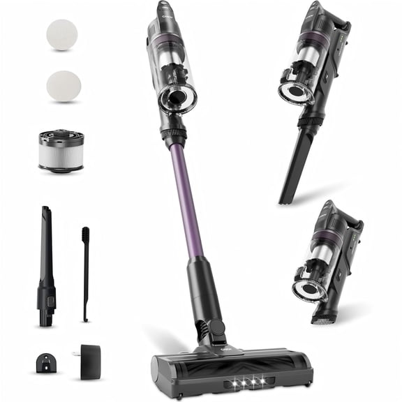 Candy Cordless Stick Vacuum Cleaner, 3-in-1 Lightweight Handheld Vacuum, 45-Minute Runtime, Powerful Suction, Tangle-Free Pet Hair Brush, HEPA Filter, Easy to Clean