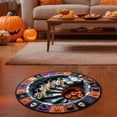 thumbnail image 1 of Candy Corn Abyss Quilted Round Mat, Halloween Optical Illusion Rug, 3D Halloween Rug - Optical Illusion with Depth Pattern, Non-Slip Soft Fabric, 1 of 1
