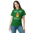 thumbnail image 1 of Candy Corn Addict T-Shirt Halloween Costume for Women (Turf Green, XL), 1 of 3