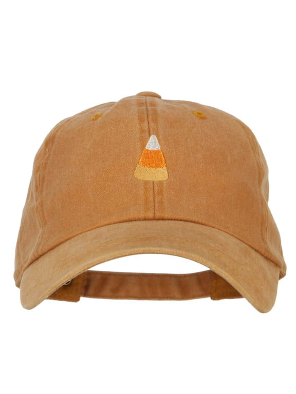 Candy Corn Embroidered Unstructured Cotton Cap - Gold OSFM