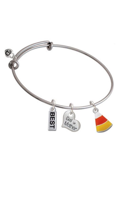 Candy Corn God Mother Heart Expandable Bangle Bracelet