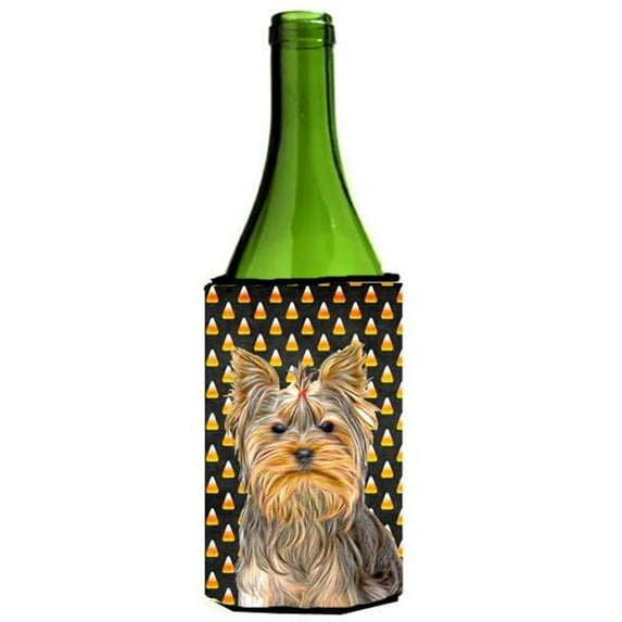 Candy Corn Halloween Yorkie & Yorkshire Terrier Wine bottle sleeve Hugger