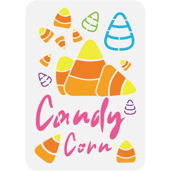 Candy Corn Large Stencil 8.3x11.7inch Various Candy Corn Cutie Stencils Reusable Drawing Templates for Painting on Wall Fabric Tiles Floor Paper