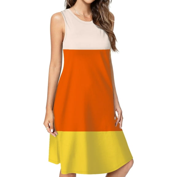 Candy Corn Pattern Dress Loose Women'S Dress Beach Dresses With Pockets Dresses For Womens