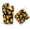 thumbnail image 1 of Candy Corn Pattern Halloween Oven Gloves And Pots Stand Set Oven Gloves And Pot Racks Pot Racks And Oven Gloves Set, 1 of 9