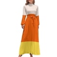 thumbnail image 1 of Candy Corn Pattern Women's Long Dress Long Sleeves Dress Vintage Dresses Party Maxi Dress High Waist Dress, 1 of 1