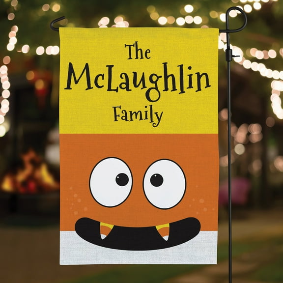 Candy Corn Personalized Garden Flag