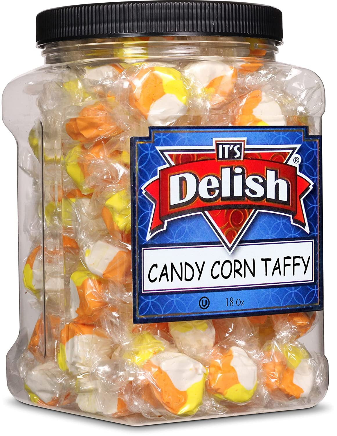 Candy Corn Style Taffy Chews by It's Delish, 18 OZ Jumbo Container