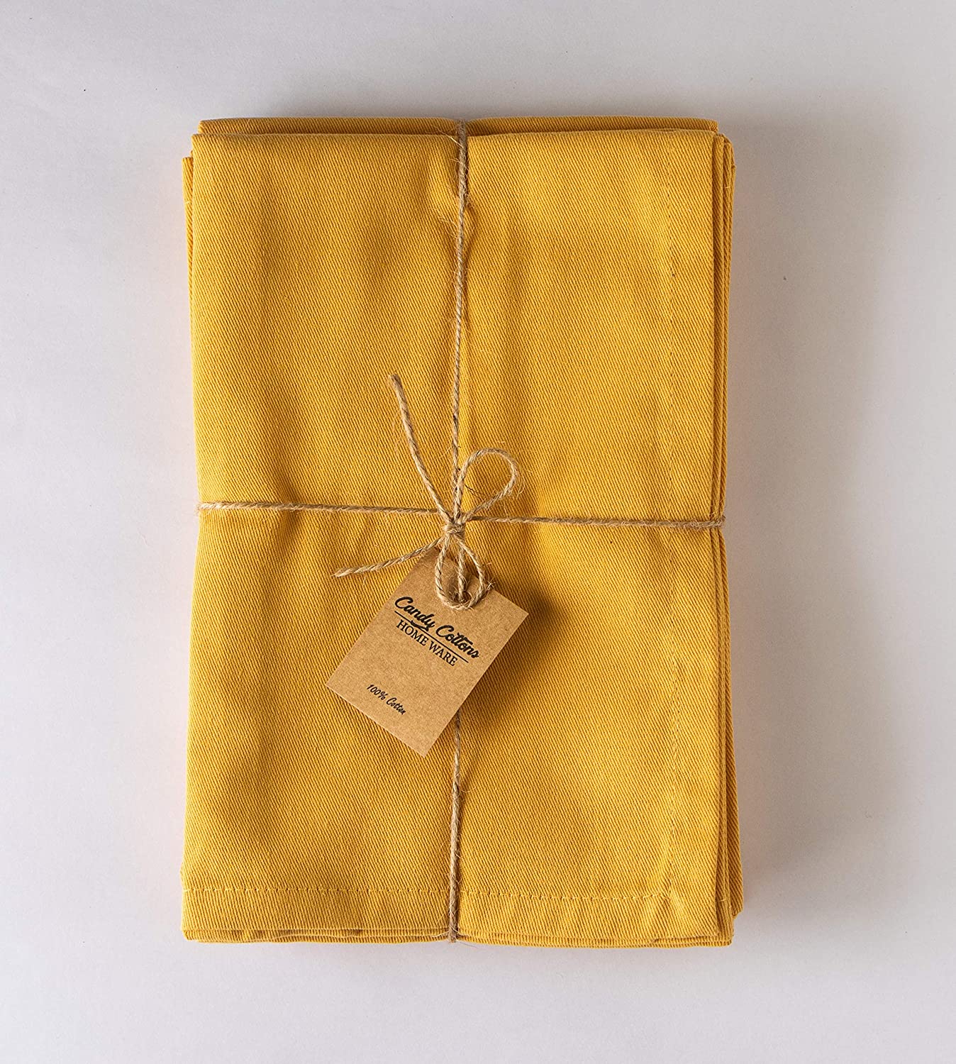 Candy Cottons 100 Cotton Cloth Napkins, Mustard Yellow Napkin (Pack of