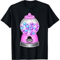 thumbnail image 1 of Candy Cute Pink Gumball Sweet Bubble Gum Machine T-Shirt men and women can wear,black,white,creative gift, 1 of 4
