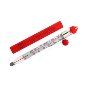 Escali AHC3 NSF Certified Precision Classic Candy/Deep Fry/Confection Glass Thermometer, Red/Clear