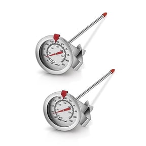 Candy/Deep Fry Thermometer with Instant Read,Oil Thermometer(2-Pack),8" Stainless Steel Stem Meat Cooking Thermometer,Best for Turkey,BBQ,Grill
