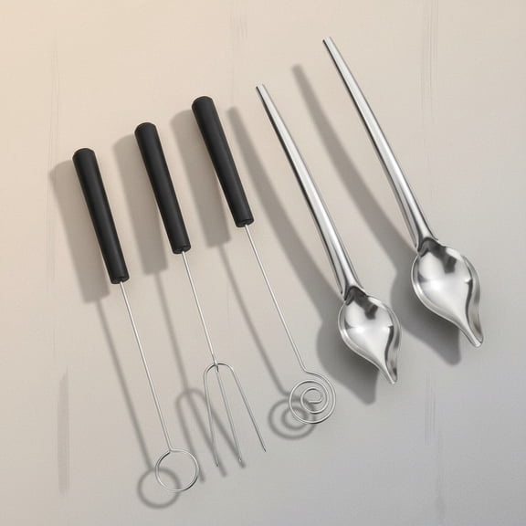 Candy Dipping Tools Set, 3 Pcs Stainless Steel Chocolate Dipping Forks, 2 Pcs Spiral Candy Making Spoons, Chocolate Making Kit for Baking Decor DIY Chocolate