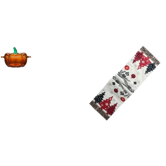 Candy Dish Table Runner Cookie Jar Sturdy Glass Polyester Design for Christmas Farmhouse Decor