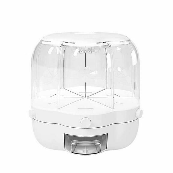 Candy Dispenser Nut Dispenser Grain Dispenser 360° Rotating Food Dispenser 6 Grids Rice Container Rotatable Beans Containers Storage with Sealed Lid for Peanut Millet and Cereal, 10.23"x12.31"