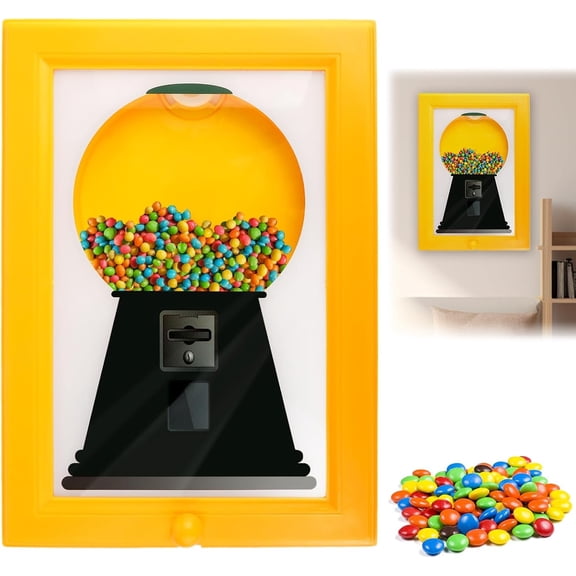 Candy Dispenser Picture Frame, Creative Wall Handy Candy Frame Dispenser,Mini Gumball Machine, Fast Distribution Candies and Dog & Cat Treats, Suitable For Birthday & Holiday Gifts