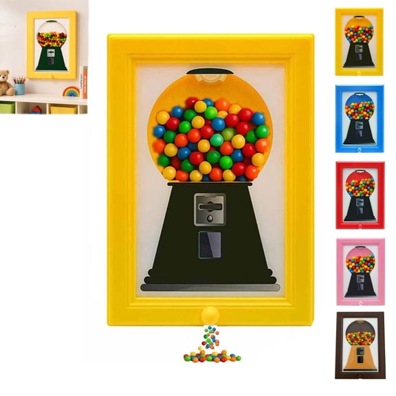 Candy Dispenser Picture Frame, Handy Wall Candy Frame, Wall Mount Gumball Machine Creative Handy Candy Dispenser for Desk Countertop Adults & Children Room Sweet Display