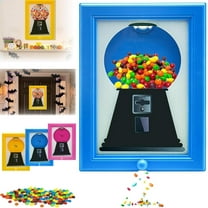Candy Dispenser Picture Frame, Handy Wall Candy Frame, Wall Mounted Candy Dispenser For Candies, Nuts, Dog & Cat Treats, Suitable for Birthday & Holiday Gifts (Blue)