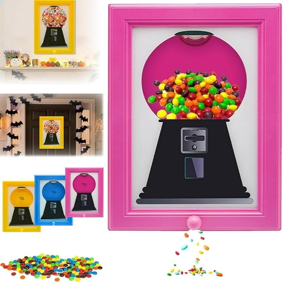 Candy Dispenser Picture Frame, Handy Wall Candy Frame, Wall Mounted Candy Dispenser For Candies, Nuts, Dog & Cat Treats, Suitable for Birthday & Holiday Gifts (Pink)