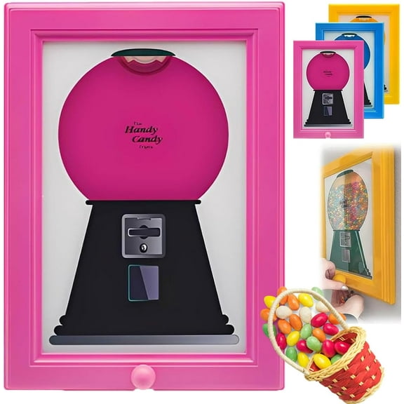 Candy Dispenser Picture Frame,Hanging Candy Frame, Gumball Machine In A Frame, Handy Fast Distribution Candies, Nuts, Dog & Cat Treats, Suitable For Birthday & Holiday Gifts