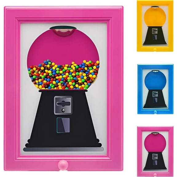 Candy Dispenser Picture Frame, Hanging Photo Frame Candy Machine Dispenser the handy gumball machine jar picture wall mounted Handy Fast Distribution Candies, Nuts, Dog & Cat Treats