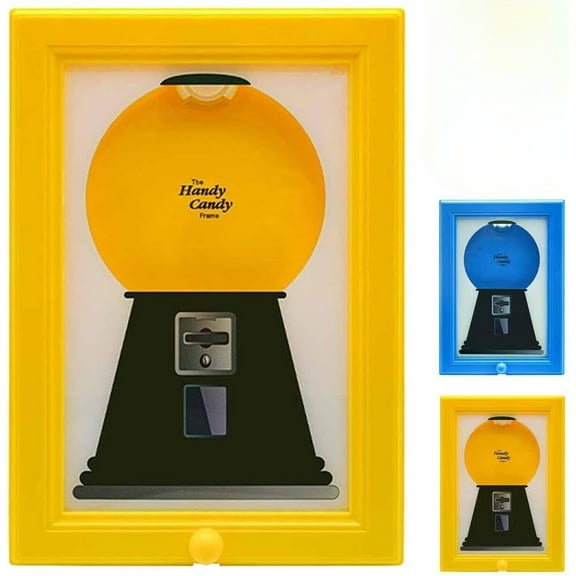 Candy Dispenser Picture Frame, Photo Hanging Candy Frame Candies Dispenser, Handy Fast Distribution Candies, Nuts, Birthday & Holiday Gift for All Ages, Hang on Wall, Stand on Table