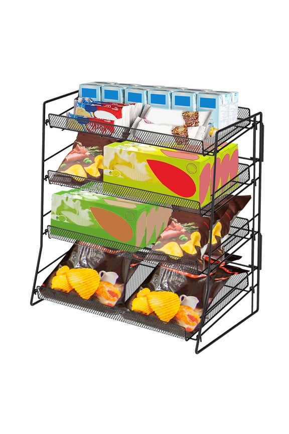 Candy Display Rack, Upgraded Metal Snack Display for Counter, Snack Organizer for Countertop, Chip Rack Display Stand Chip Bag Holder, Retail Display Shelf for Store Concession, Kitchen