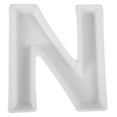 thumbnail image 1 of White Ceramic Plate with Letter for Snack Serving and Home Decor 7.87 x 7.87 Inches, 1 of 6
