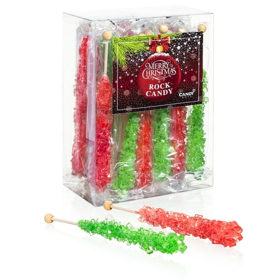 Candy Envy Christmas Rock Candy, Red and Green, 18 Ct. Individually Wrapped