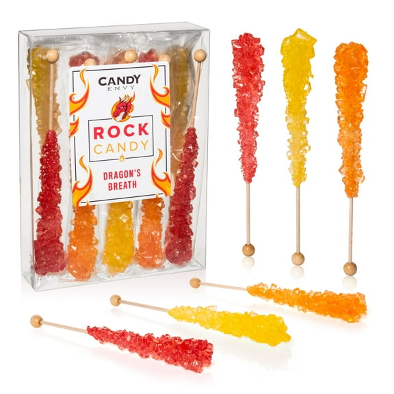 Candy Envy Dragon's Breath Rock Candy, 3 Flavors, 10 Ct, Indiv. Wrapped