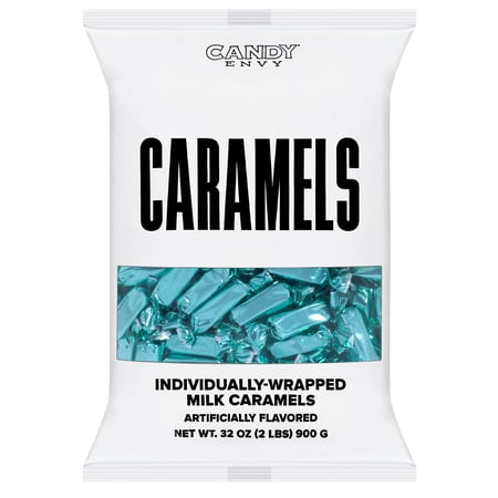 Candy Envy Light Blue Individually Wrapped Caramels - 2 Pound Bag